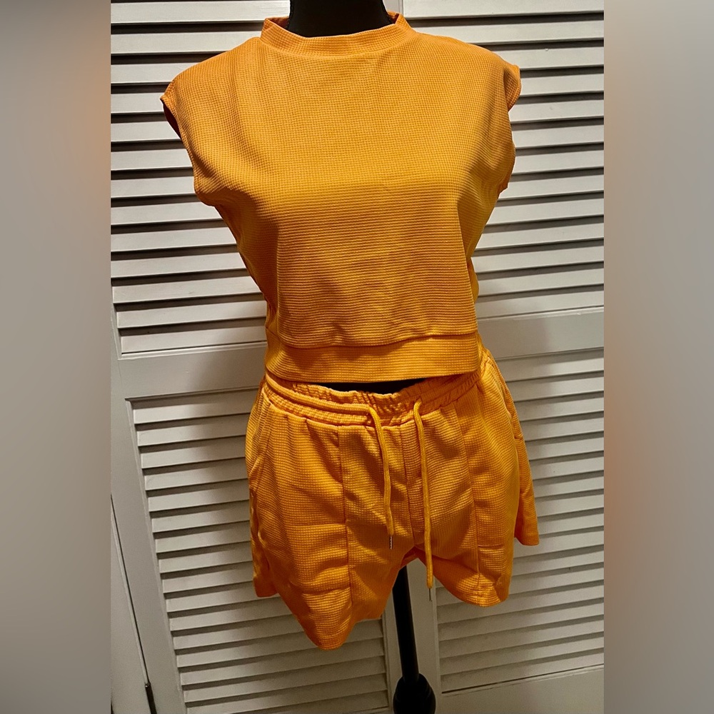Orange Short Set, size small
